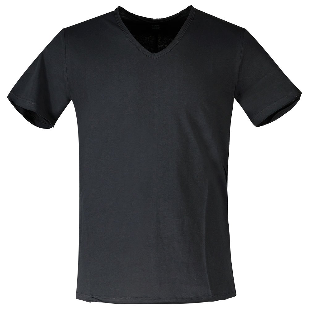 REPLAY Herren T-Shirt - 1/2-Arm, V-Neck, Baumwolle, Jersey, offene Kanten G günstig online kaufen