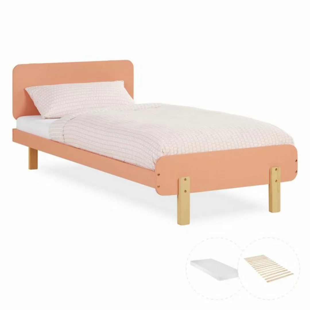 Homestyle4u Holzbett Kinderbett 90x200 cm Einzelbett Jugendbett Holzfüße Gä günstig online kaufen