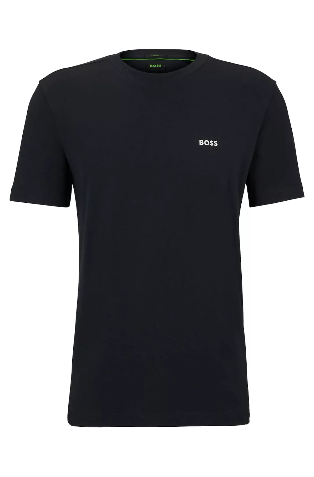 BOSS GREEN T-Shirt Tee mit gummiertem Kontrast-Logo günstig online kaufen