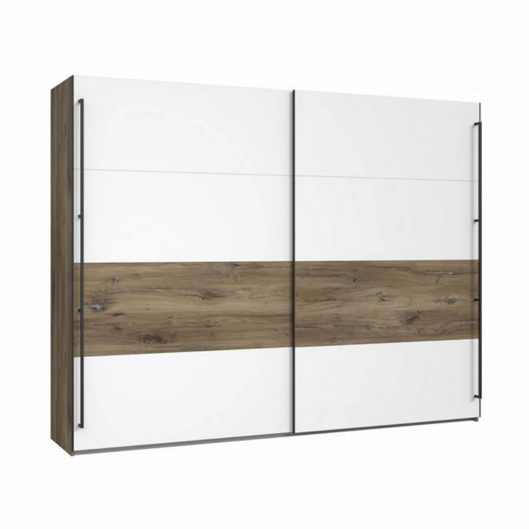 expendio Kleiderschrank Kara 3 Flaggstaff Oak / weiß 270x211x62 cm günstig online kaufen