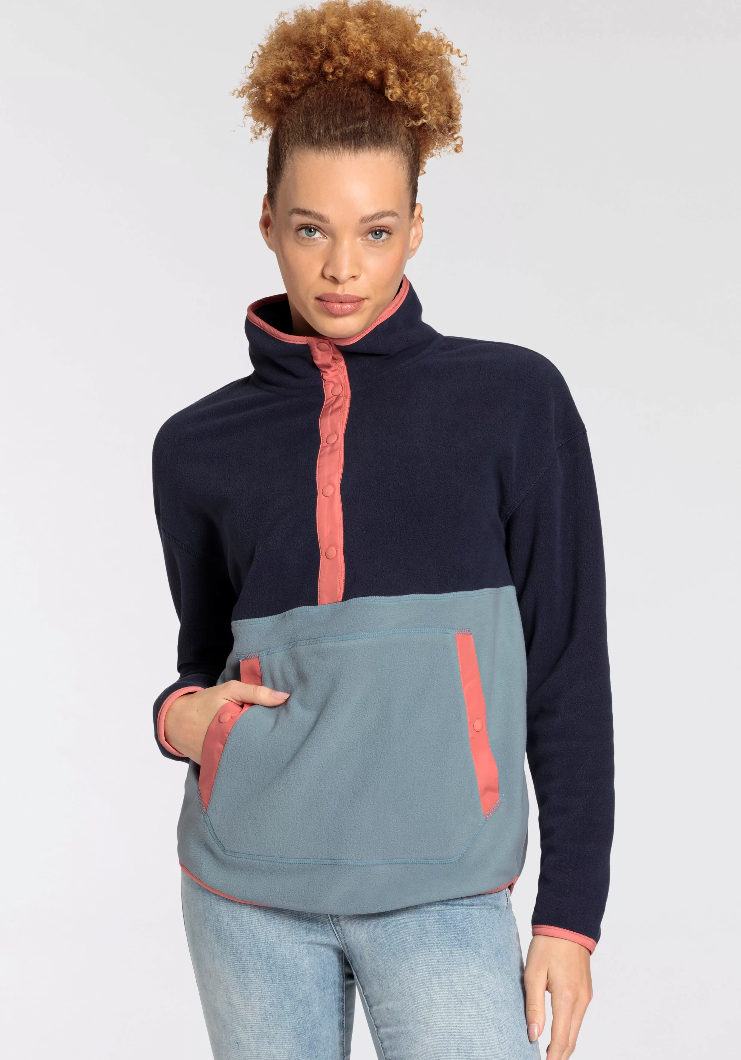 Polarino Fleecepullover im Colorblock günstig online kaufen