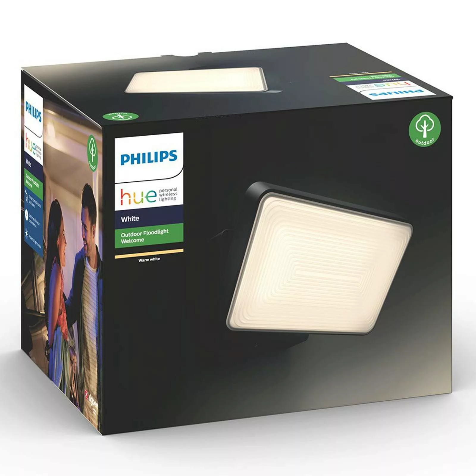 Philips Hue LED-Außenstrahler Welcome schwarz Metall 2.700 K günstig online kaufen