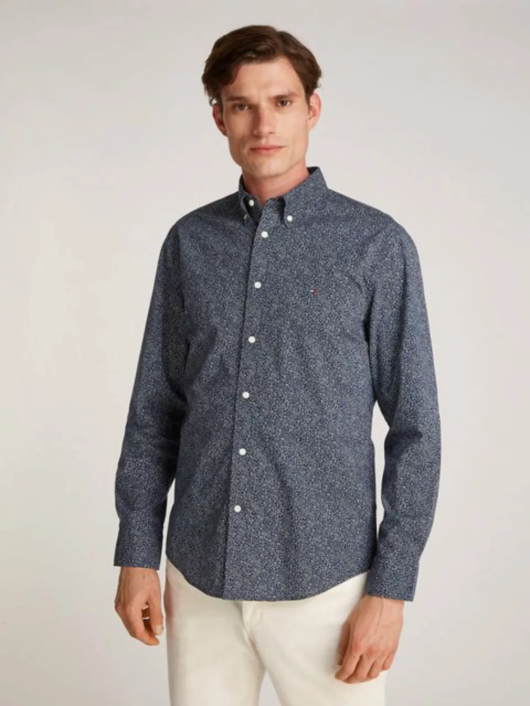 Tommy Hilfiger Langarmhemd FLEX POPLIN LINR FLORAL RF SHIRT mit floralem Mi günstig online kaufen