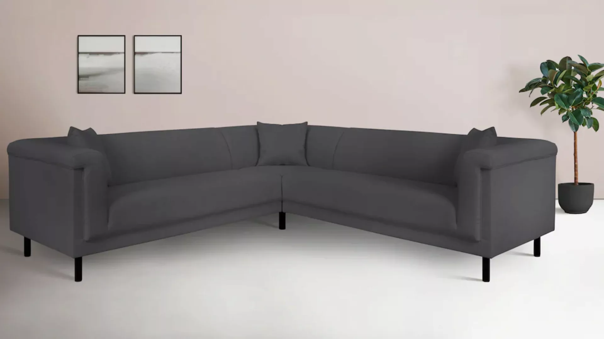 INOSIGN Ecksofa "AGNIA L-Form B/T/H: 244/244/71 cm", incl. Zierkissen, glei günstig online kaufen