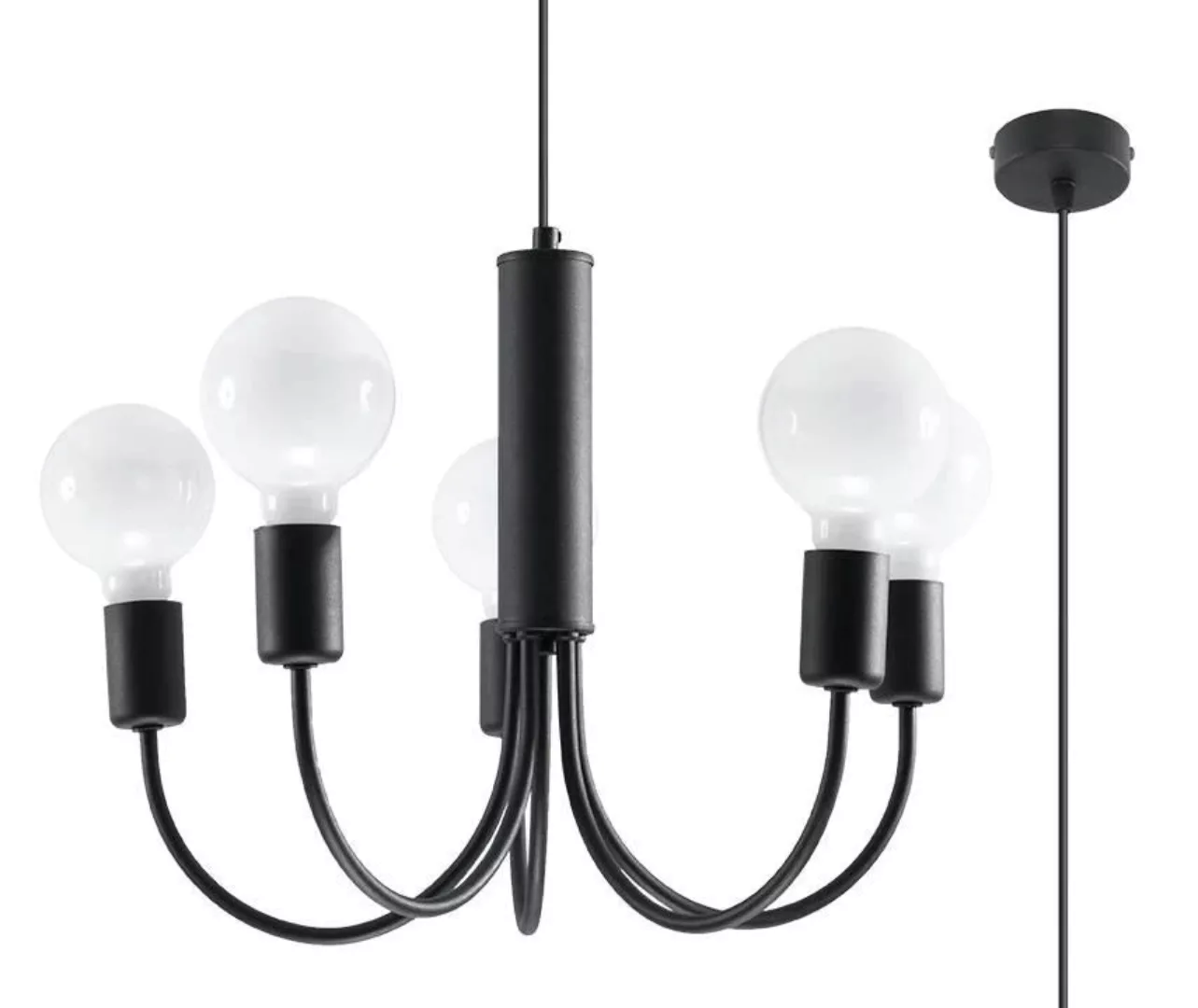 Sollux Lighting Kronleuchter Piccolo5 Schwarz günstig online kaufen