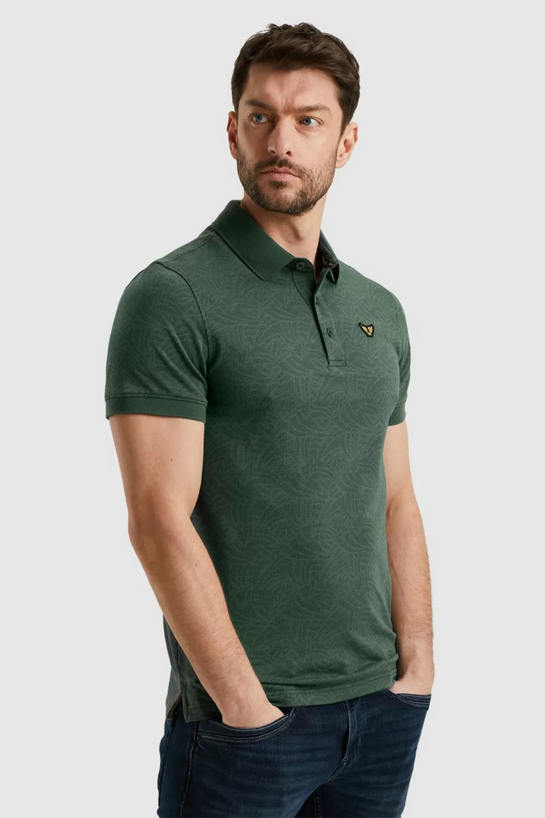 PME Legend Poloshirt Jacquard Jersey Olivgrün - Größe XL günstig online kaufen