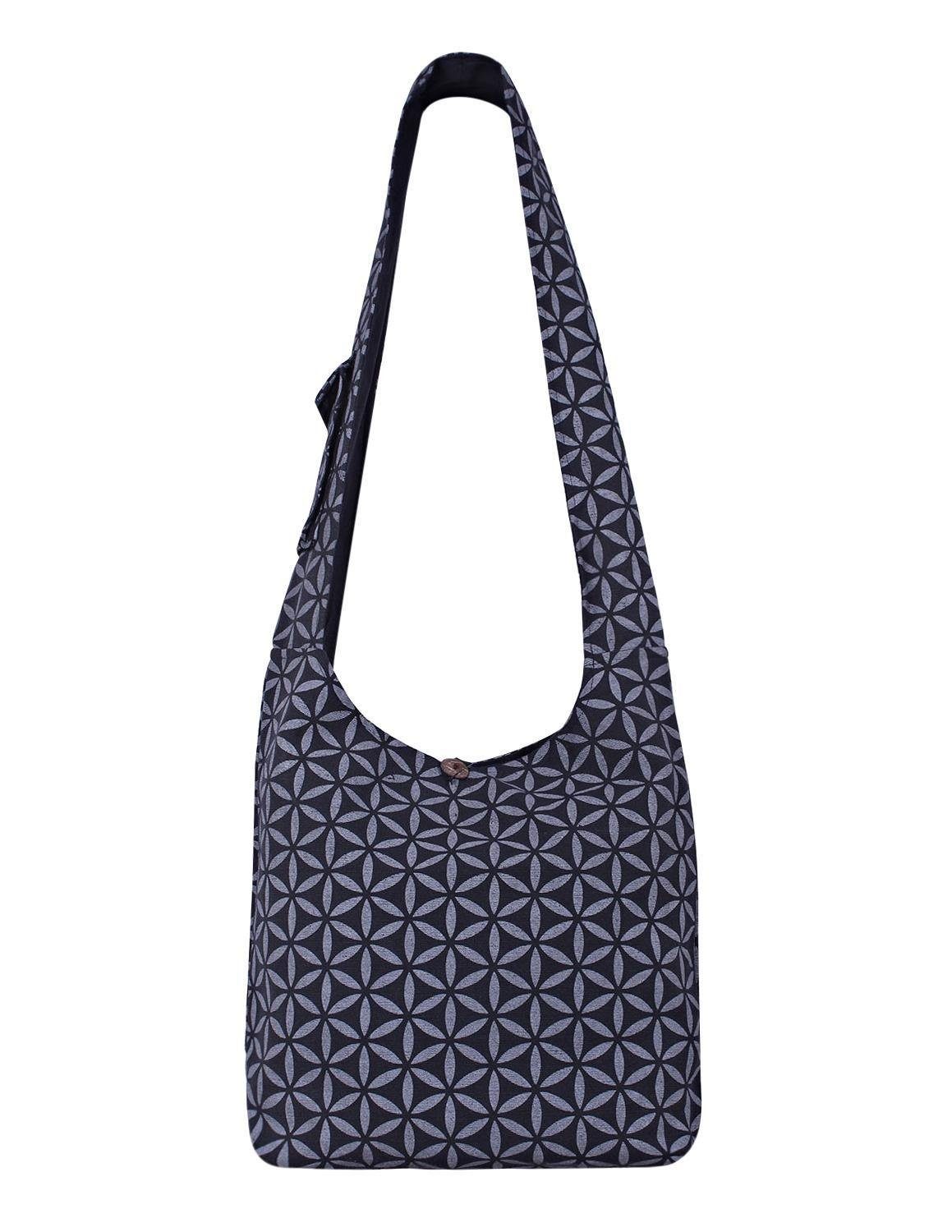 Vishes Shopper Umhängetasche Schultertasche Facetten Blumen, günstig online kaufen