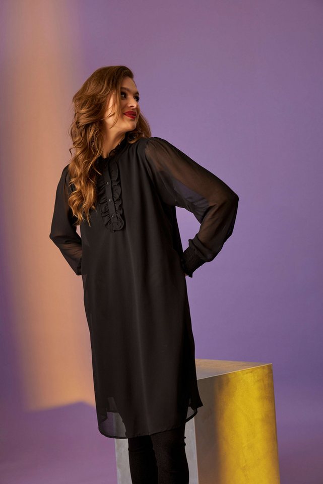 ZE-ZE Nordic Chiffonkleid Kleid Iesha schwarz günstig online kaufen