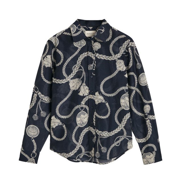 Gant Langarmbluse 4300456 Damen Sailing Print Bluse aus Baumwolle und Seide günstig online kaufen