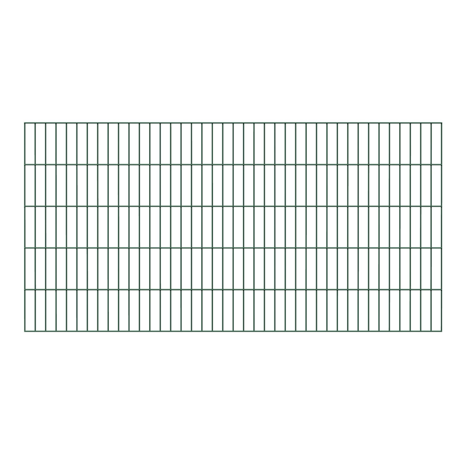 Metallzaun Grund-Set Doppelstabmatte Grün z. Einbetonieren 160 cm x 10 m günstig online kaufen