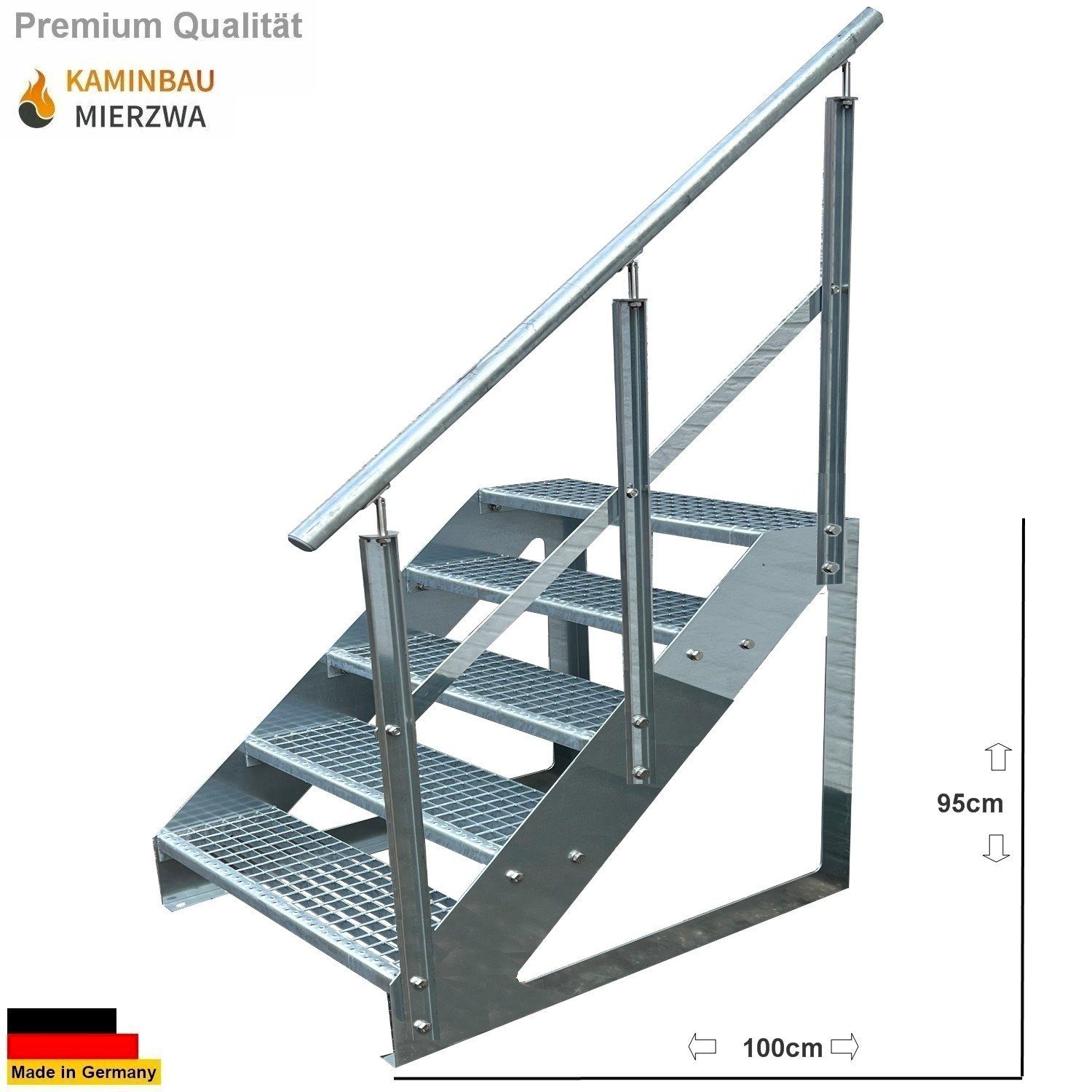 Kaminbau Mierzwa Außentreppe Premium Treppe Verzinkt günstig online kaufen