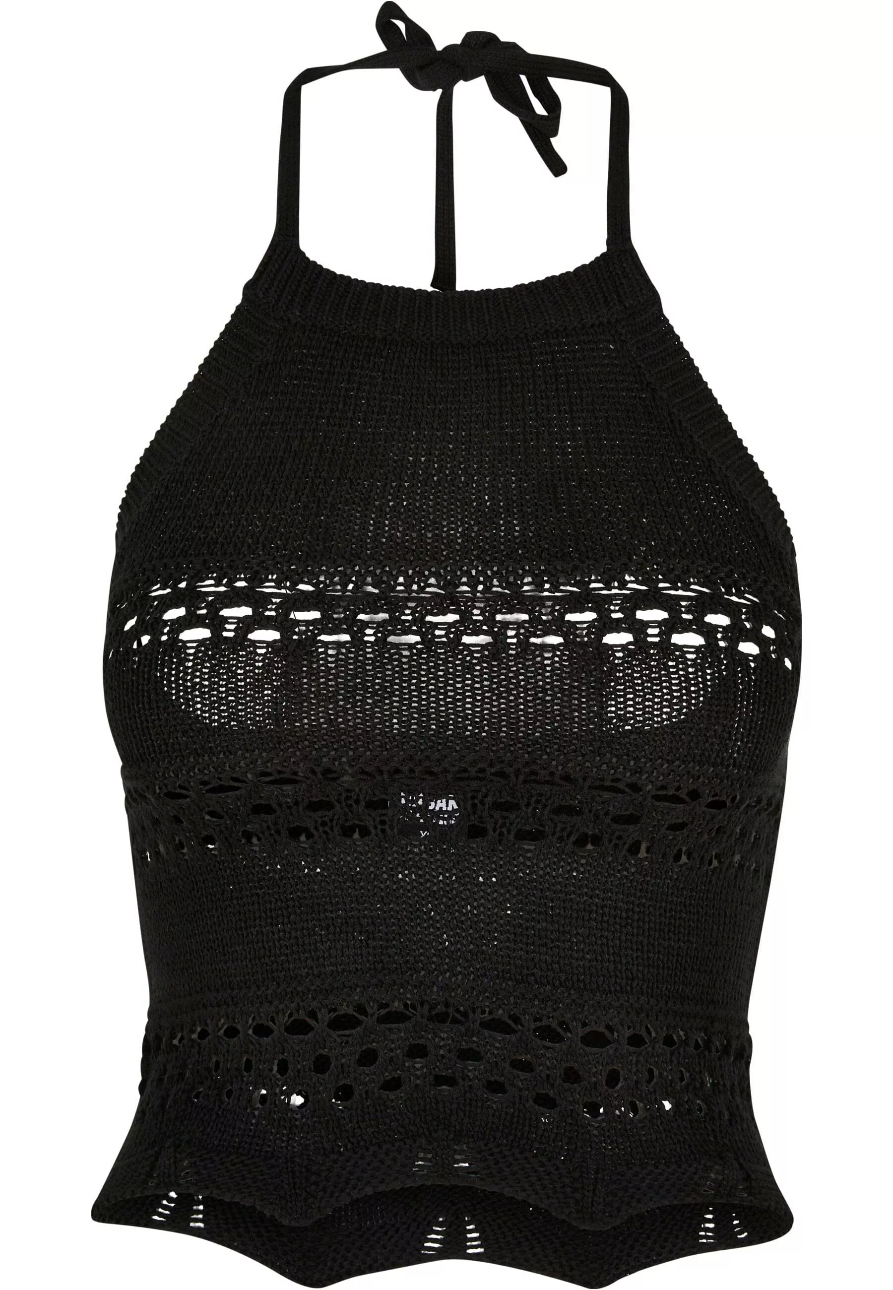 URBAN CLASSICS Muskelshirt Urban Classics Damen Ladies Short Crochet Knit N günstig online kaufen