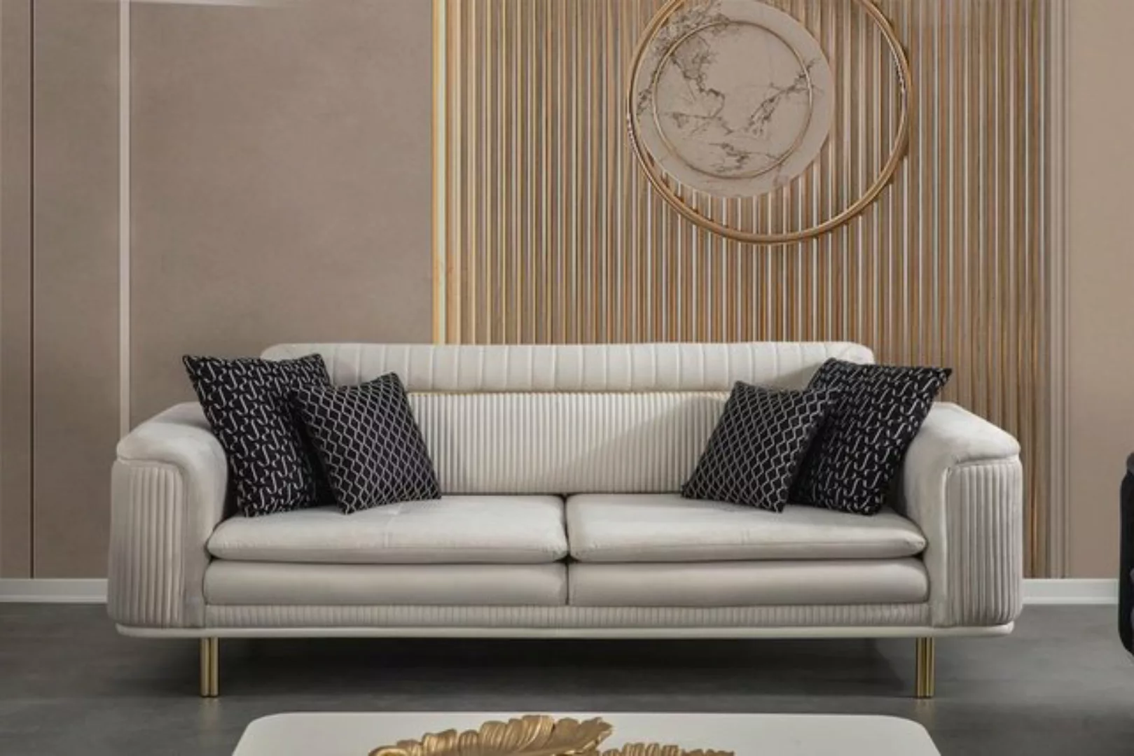 JVmoebel Sofa Sofa Couch Dreisitzer Wohnzimmer Stoff Sofas Couchen Möbel, M günstig online kaufen