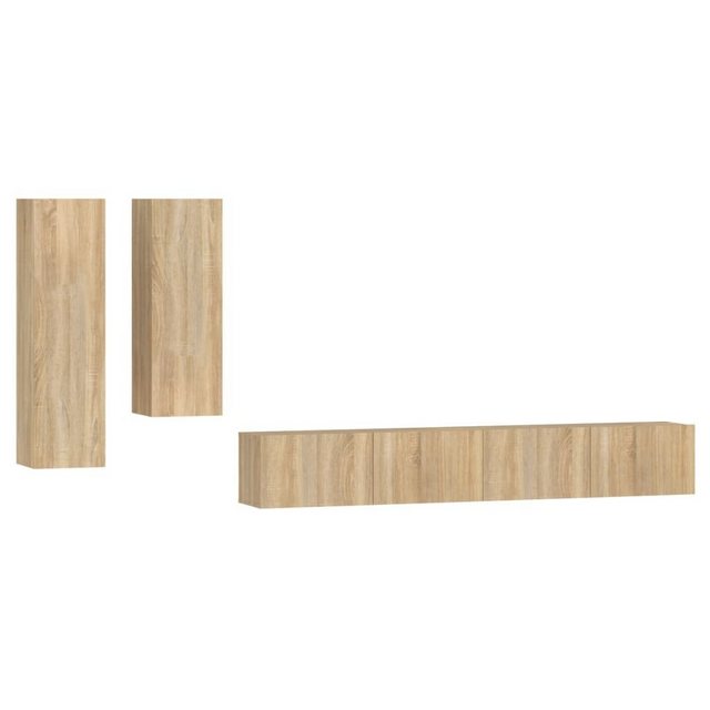 furnicato TV-Schrank 4-tlg. TV-Schrank-Set Sonoma-Eiche Holzwerkstoff (1-St günstig online kaufen