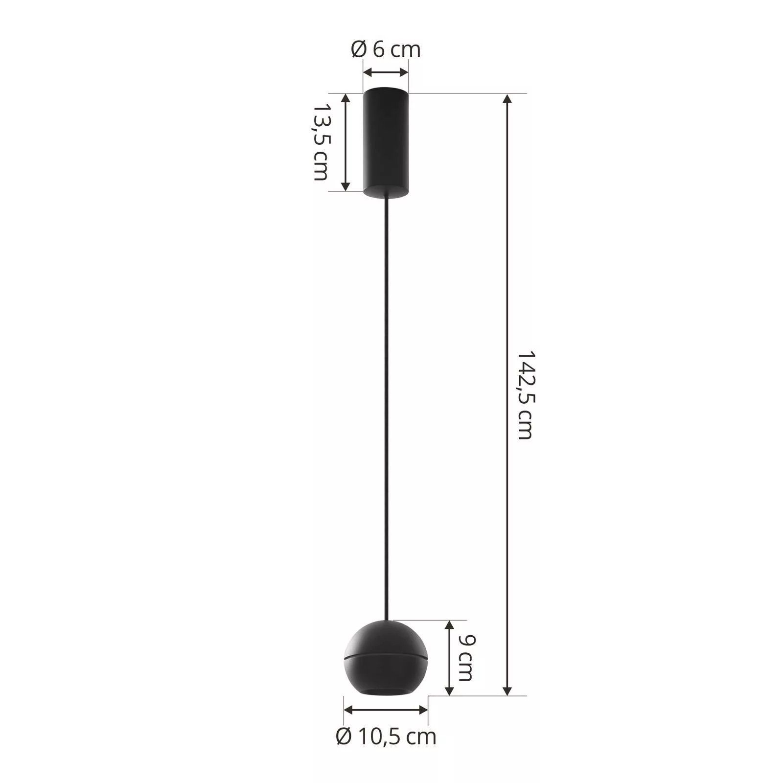 Lucande LED-Hängeleuchte Plarion, schwarz, Aluminium, Ø 9 cm günstig online kaufen