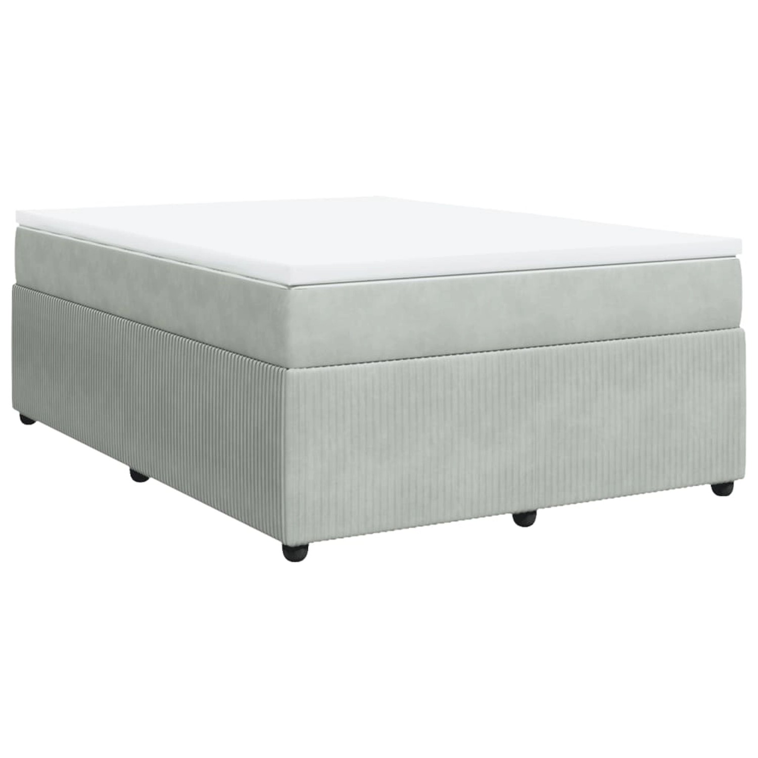 vidaXL Boxspringbett mit Matratze Hellgrau 140x190 cm Samt2108193 günstig online kaufen