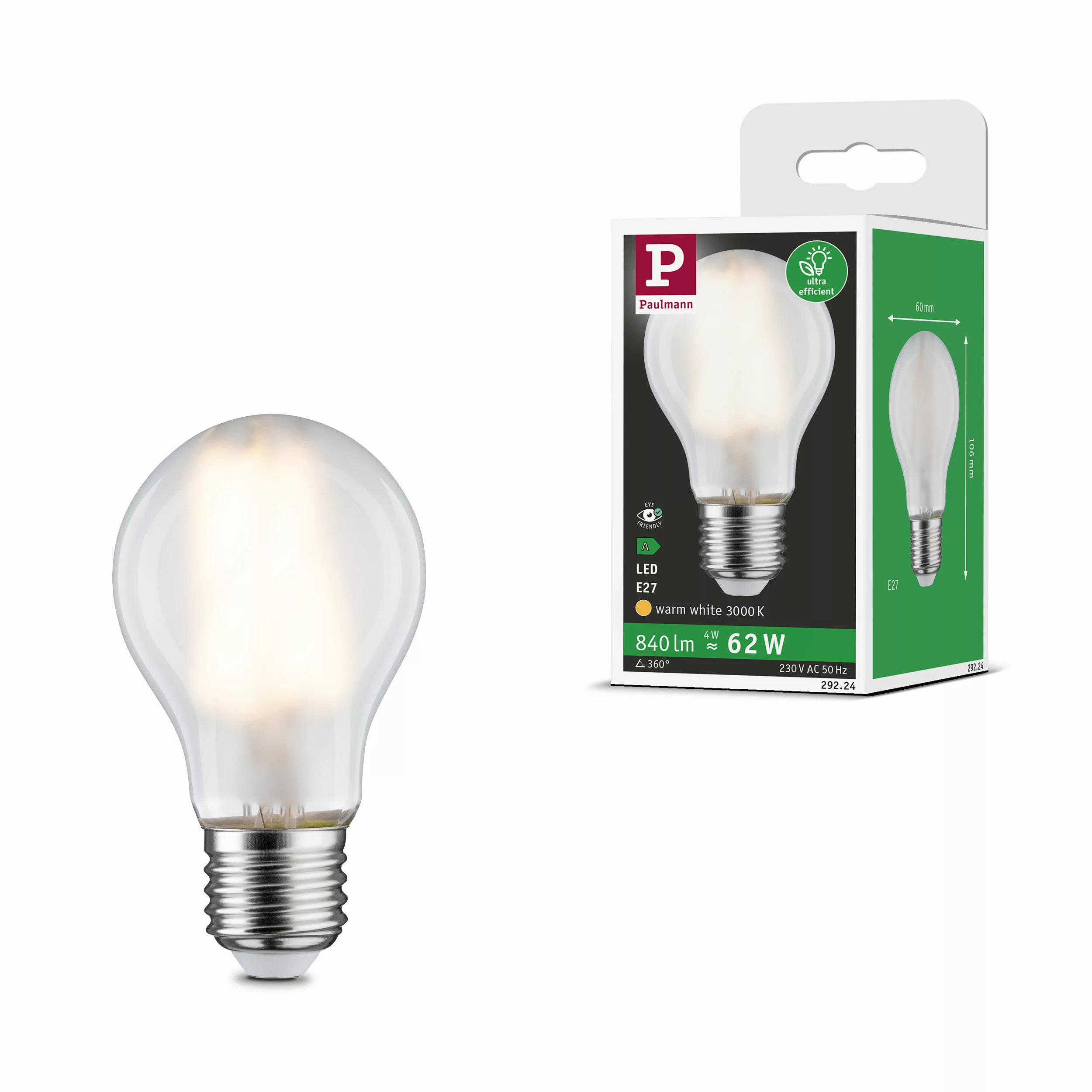 Paulmann LED-Leuchtmittel »Eco-Line Filament 230V LED Birne E27 1er-Set 840 günstig online kaufen