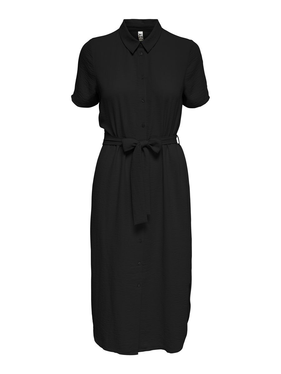 ONLY Knielanges Kleid Mit Kurzen Ärmeln Damen Schwarz günstig online kaufen