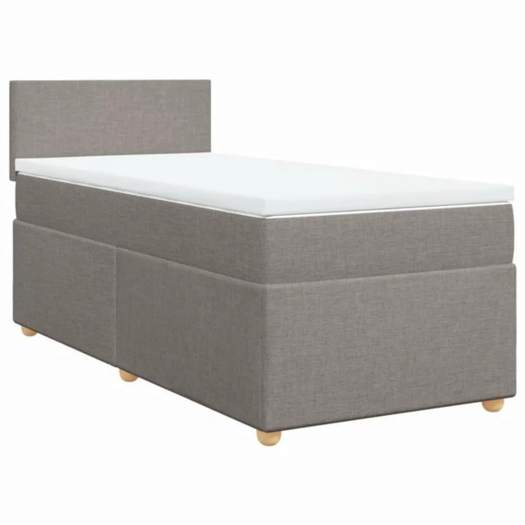 vidaXL Boxspringbett, Boxspringbett mit Matratze Taupe 100x200 cm Stoff günstig online kaufen