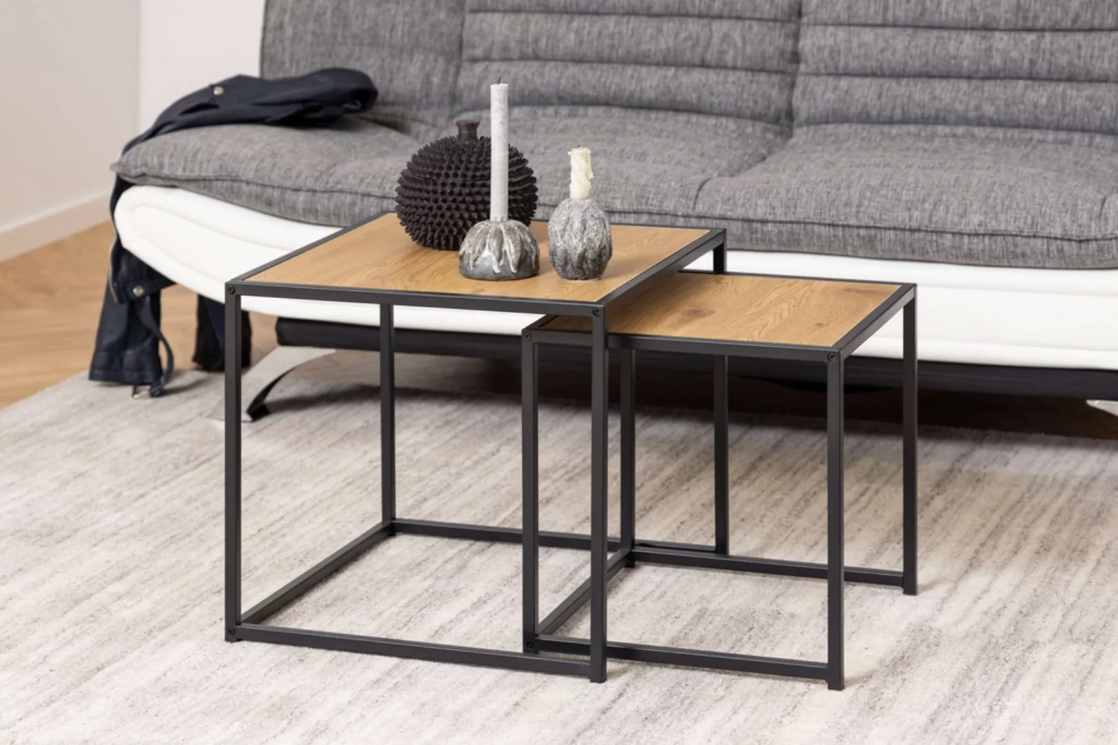 ACTONA GROUP Couchtisch "Seaford Beistelltisch", Couchtisch-Set, Wildeiche- günstig online kaufen