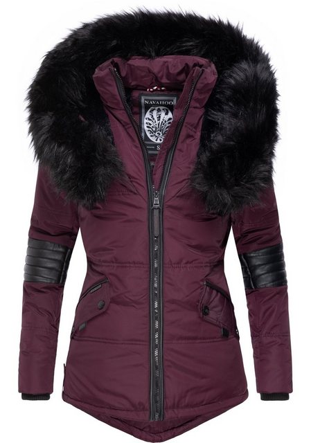 Navahoo Winterjacke Nirvana edle Steppjacke m. schwarzem Kunstpelzkragen günstig online kaufen