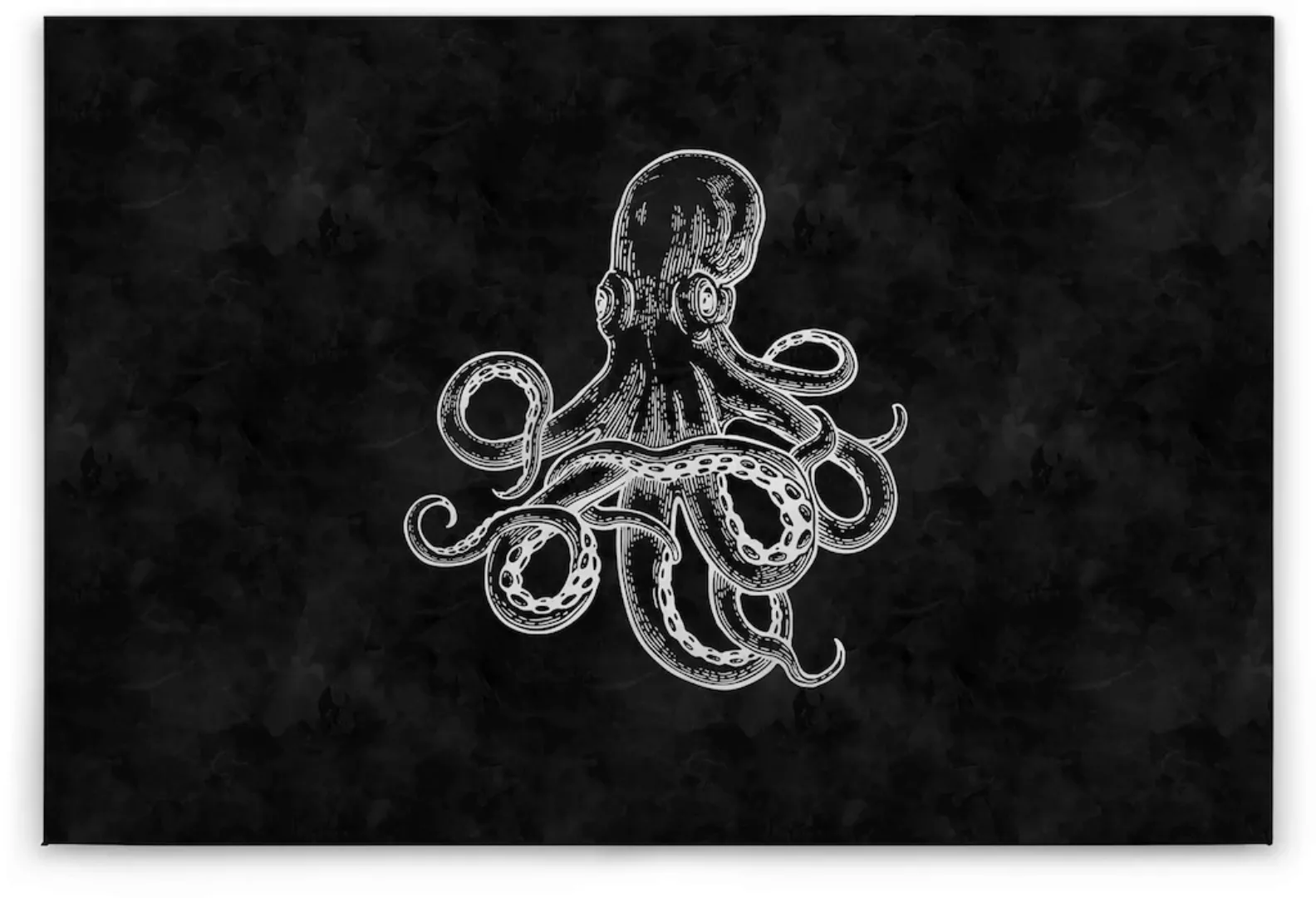 A.S. Création Leinwandbild "blackboard 4", (1 St.), Schwarz-Weiß Octopus Ke günstig online kaufen