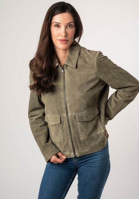 Mauritius Lederjacke MWYaima mit Hemdkragen, aufgesetzten Taschen günstig online kaufen