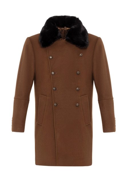 Antioch Wintermantel Faux Fur Collar Detailed Double Breasted Coat günstig online kaufen