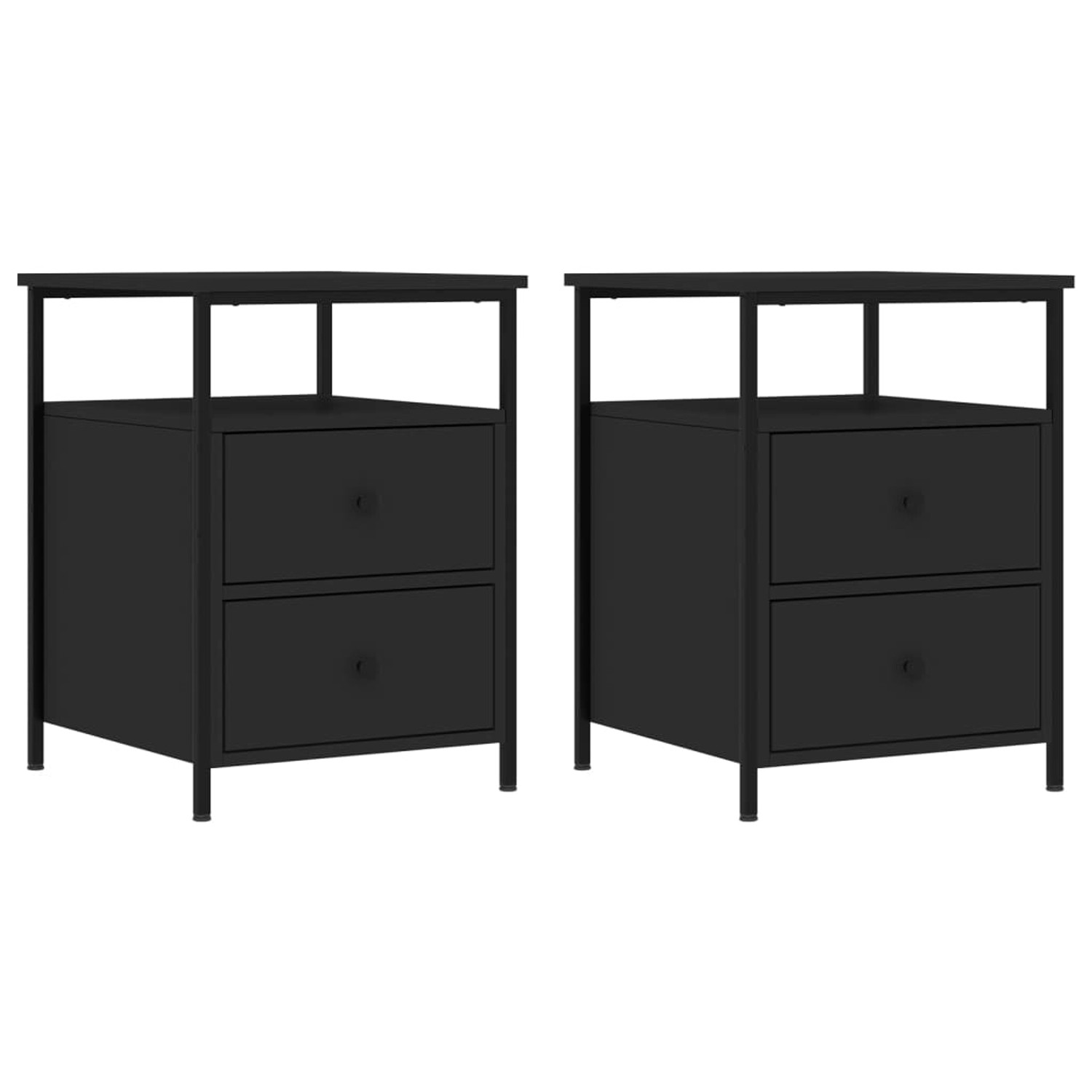 vidaXL Nachttische 2 Stk Schwarz 44x45x60 cm Holzwerkstoff günstig online kaufen