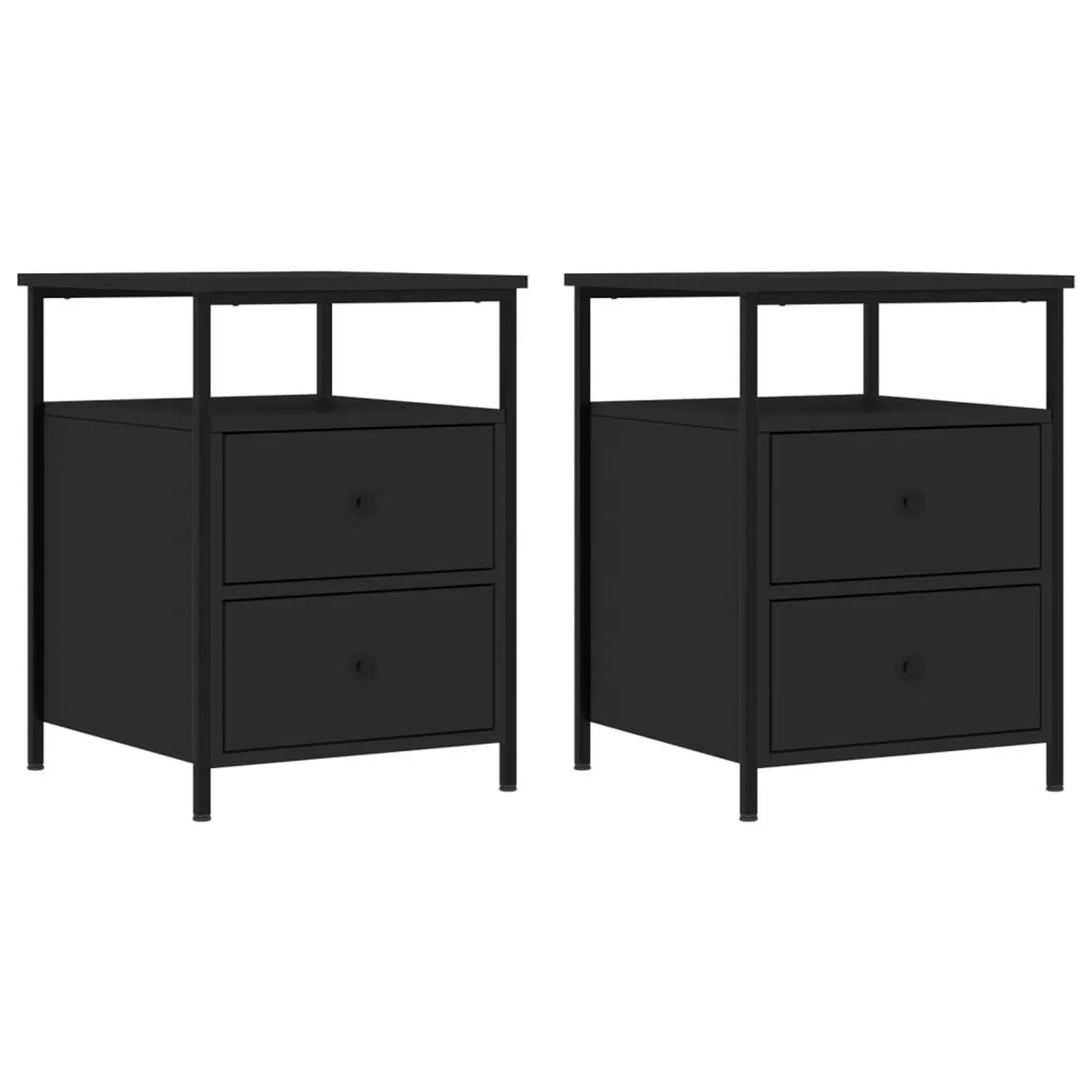 vidaXL Nachttische 2 Stk Schwarz 44x45x60 cm Holzwerkstoff günstig online kaufen