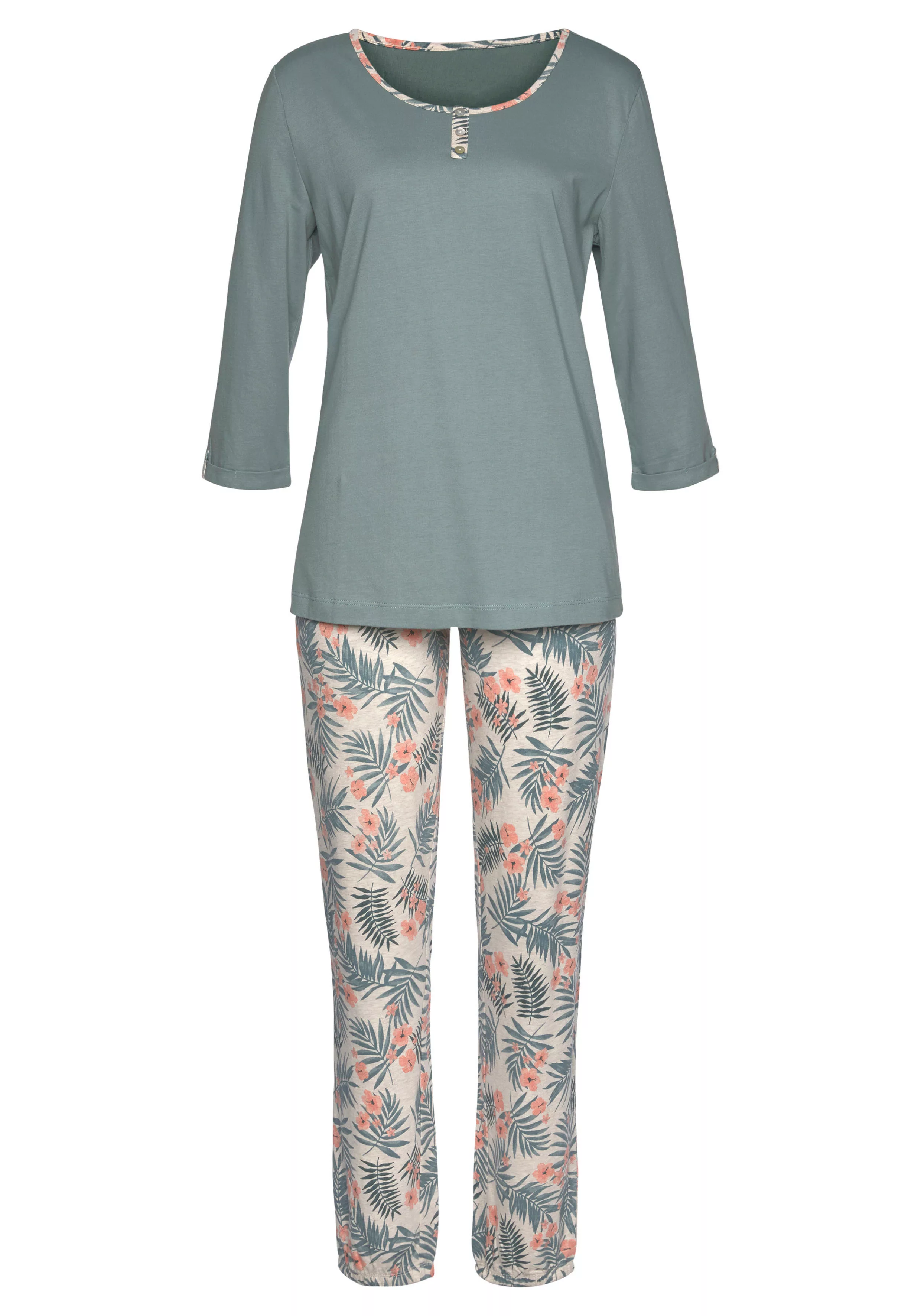 LASCANA Pyjama, (2 tlg.), mit gemusterter Hose günstig online kaufen