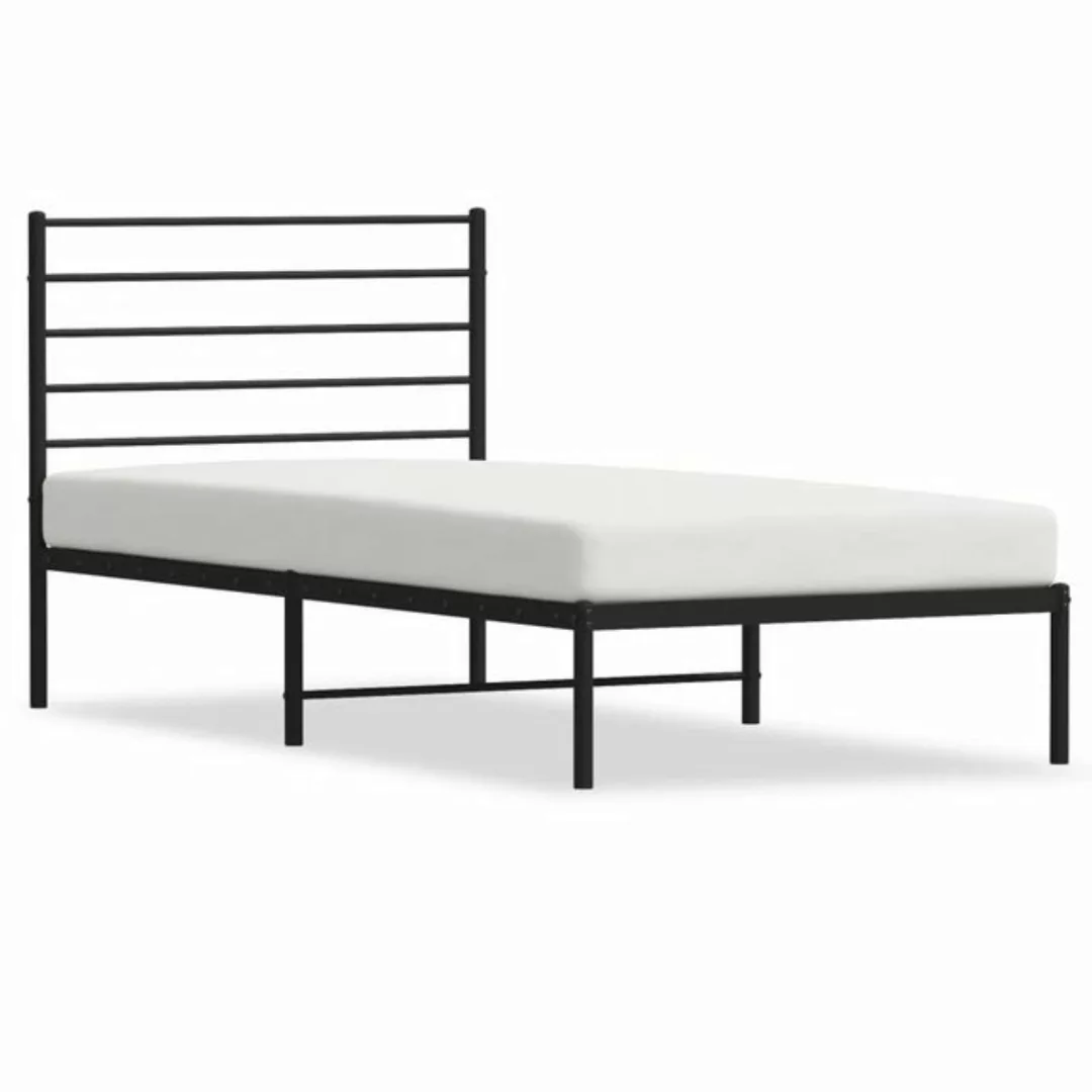 furnicato Bett Bettgestell mit Kopfteil Metall Schwarz 100x200 cm günstig online kaufen