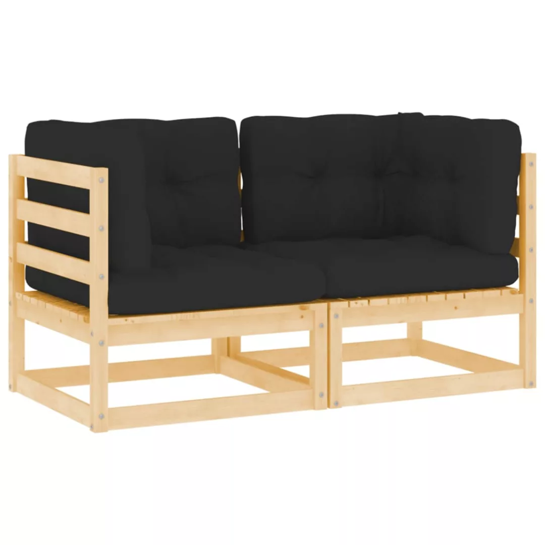 Garten-ecksofas 2 Stk. Mit Kissen Kiefer Massivholz günstig online kaufen