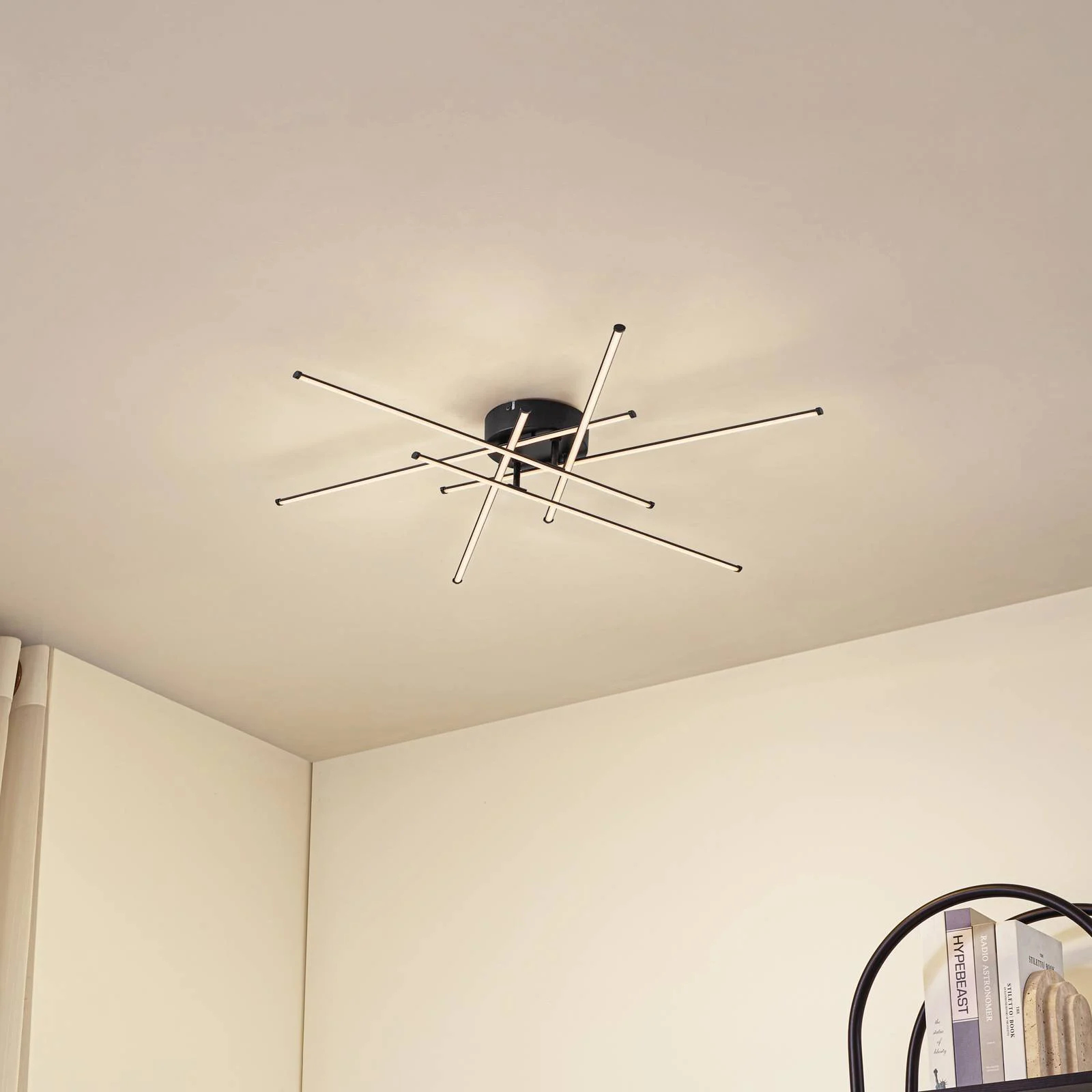 Lindby LED-Deckenleuchte Elviano, Ø 80 cm, schwarz, 3.000 K günstig online kaufen