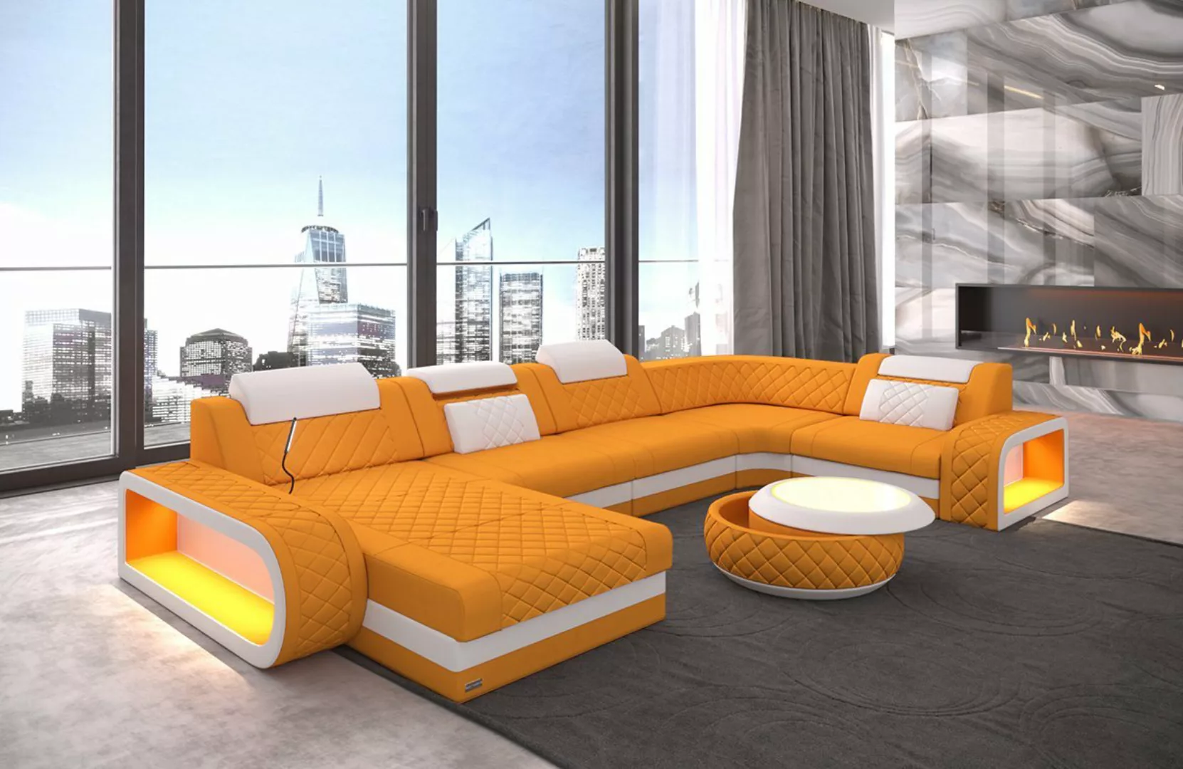 Sofa Dreams Wohnlandschaft Couch Stoff Sofa Berlin U Form Polster Stoffsofa günstig online kaufen