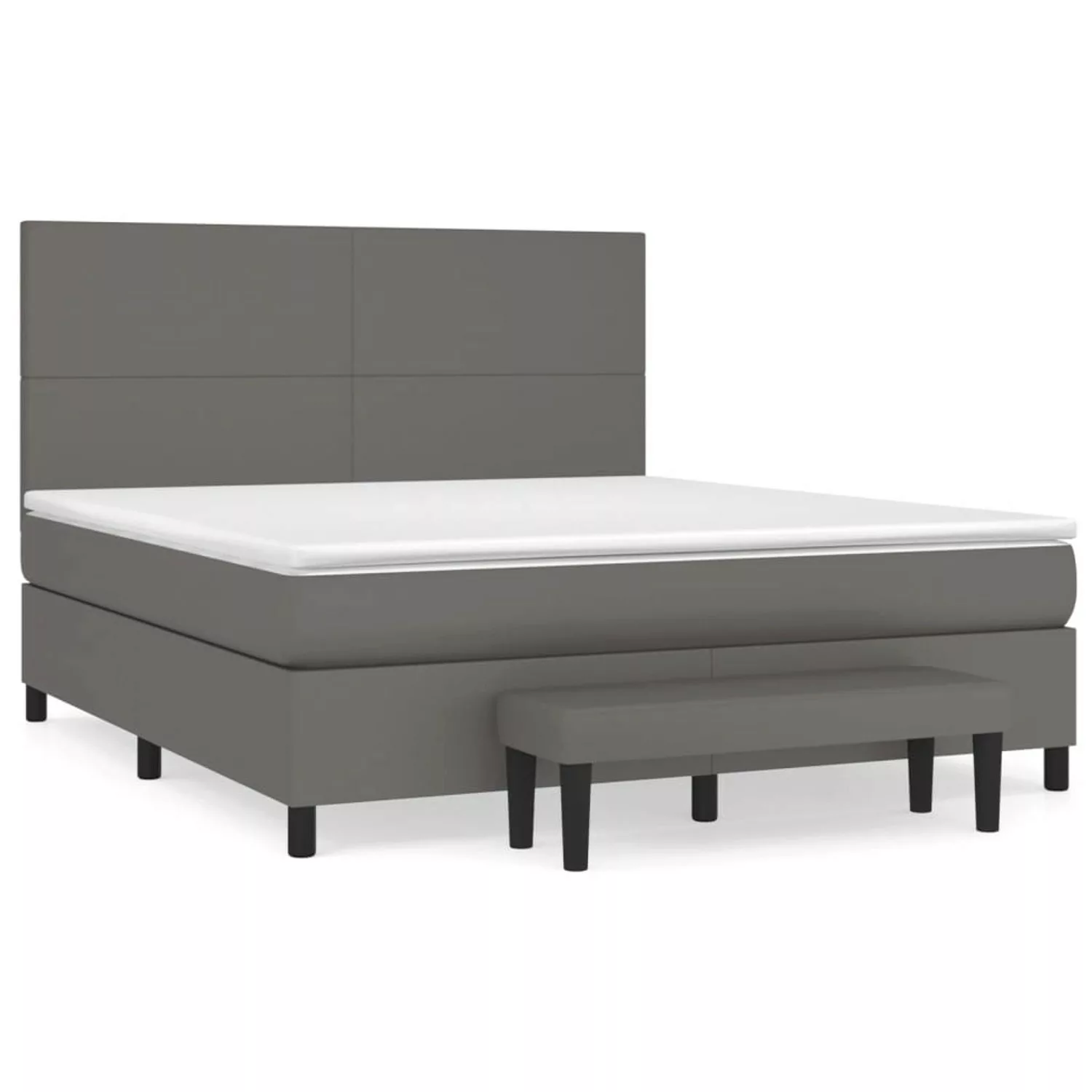 vidaXL Boxspringbett mit Matratze Grau 180x200 cm Kunstleder1466456 günstig online kaufen