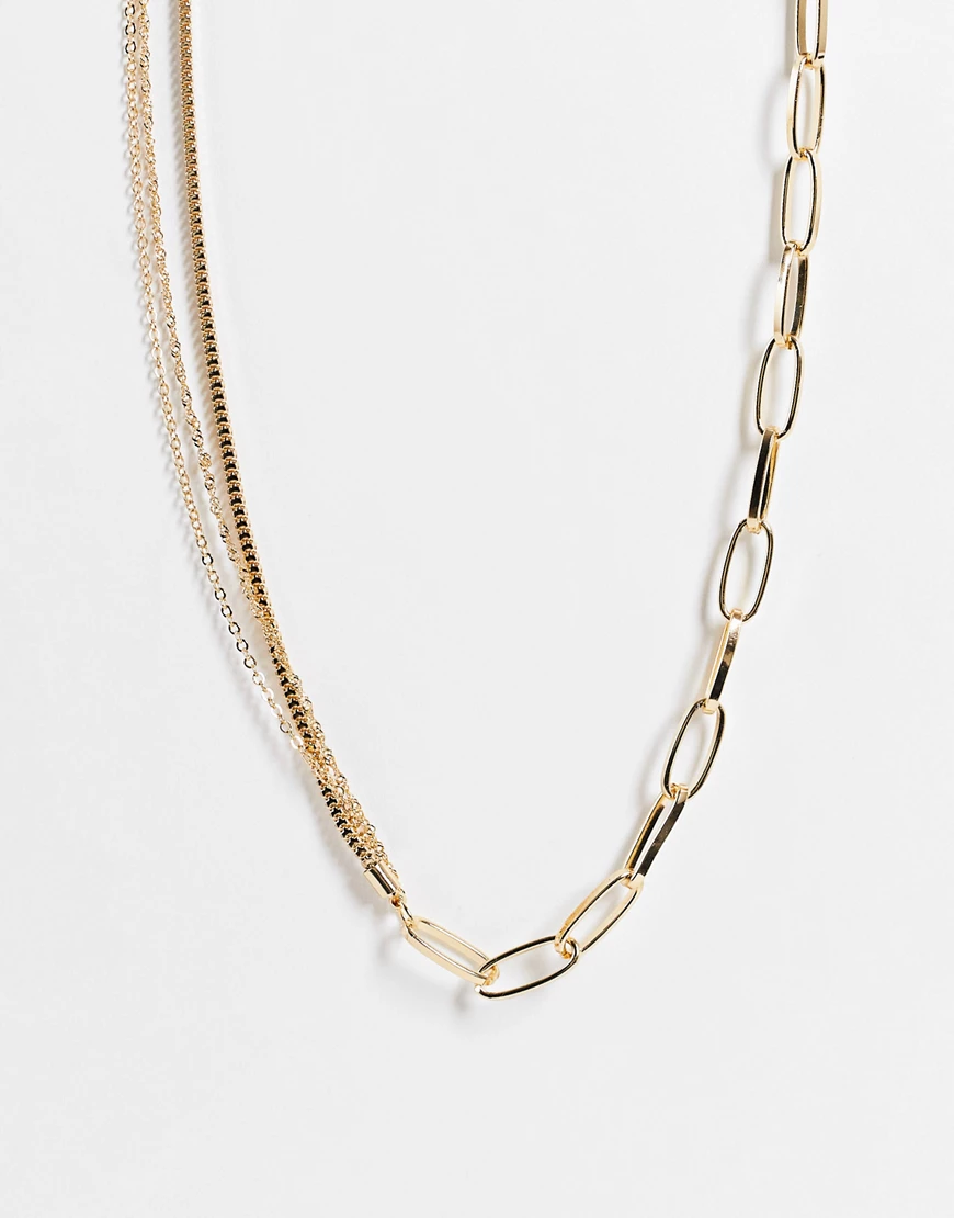 ALDO – Eoweiniel – Mehrreihige Halskette in Gold mit verschiedenen Kettende günstig online kaufen