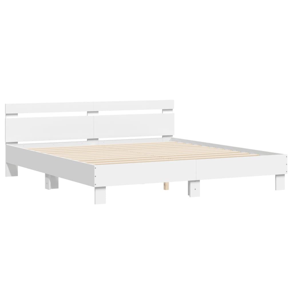 furnicato Bettgestell mit Kopfteil Weiß 180x200 günstig online kaufen