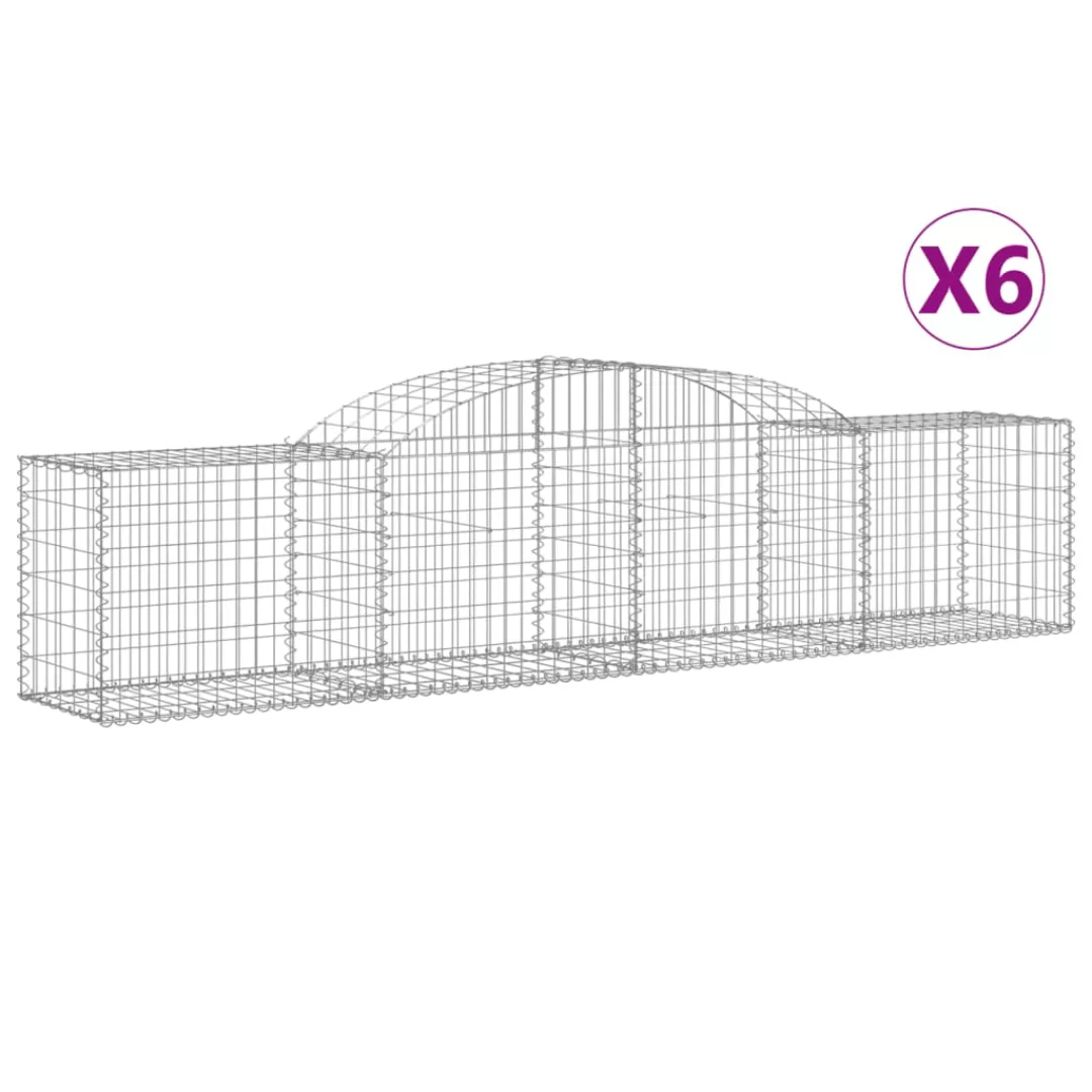 Vidaxl Gabionen Mit Hochbogen 6 Stk. 300x50x60/80 Cm Verzinktes Eisen günstig online kaufen