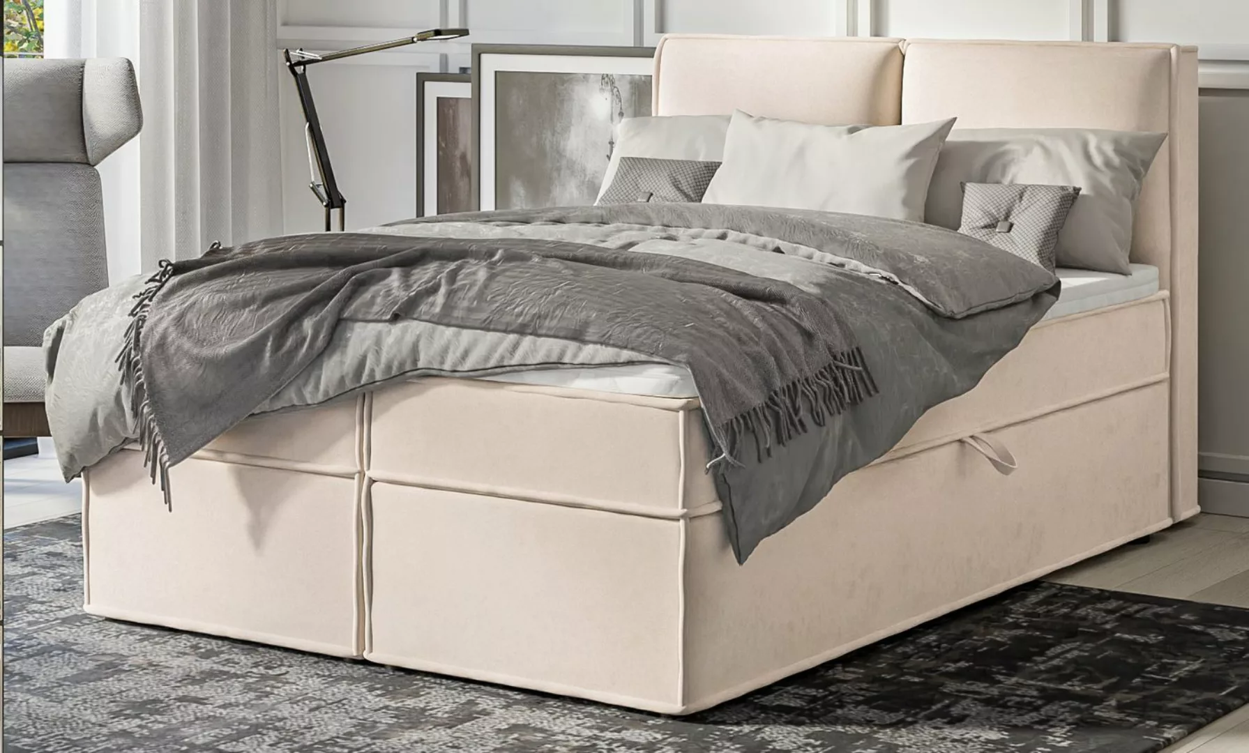 S-Style Möbel Boxspringbett Plaza, mit Topper und zwei Bettkästen günstig online kaufen