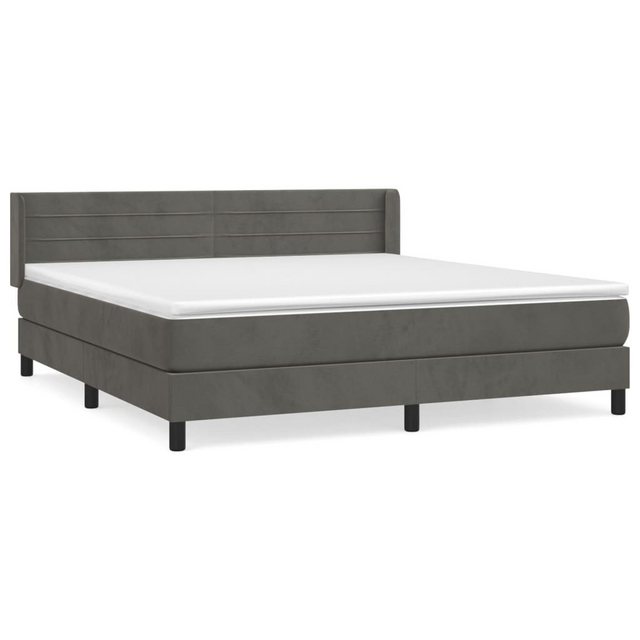 vidaXL Boxspringbett mit Matratze Dunkelgrau 180x200 cm Samt1537609 günstig online kaufen