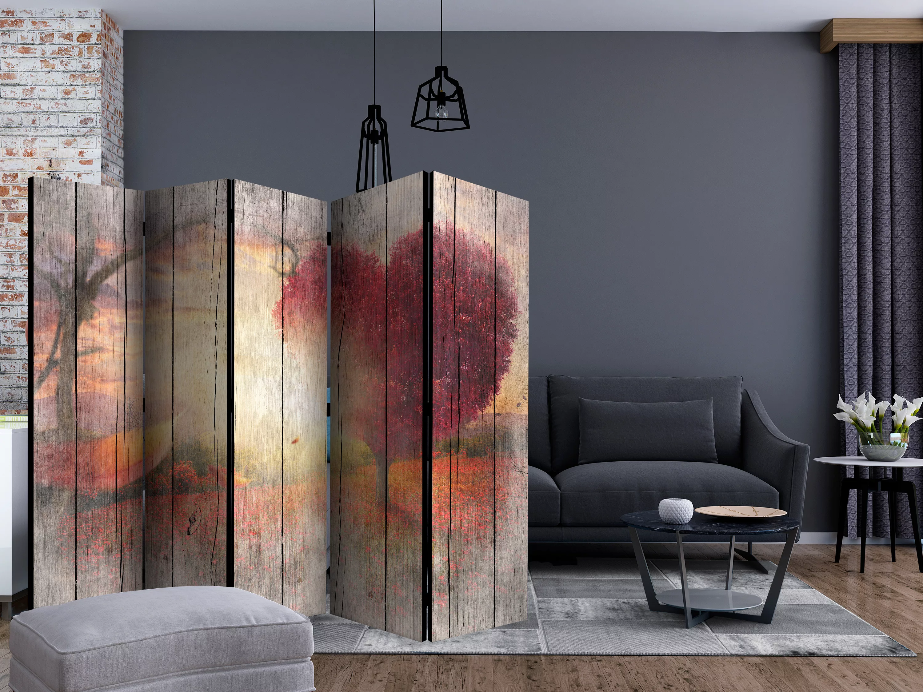 5-teiliges Paravent - Autumnal Love Ii [room Dividers] günstig online kaufen