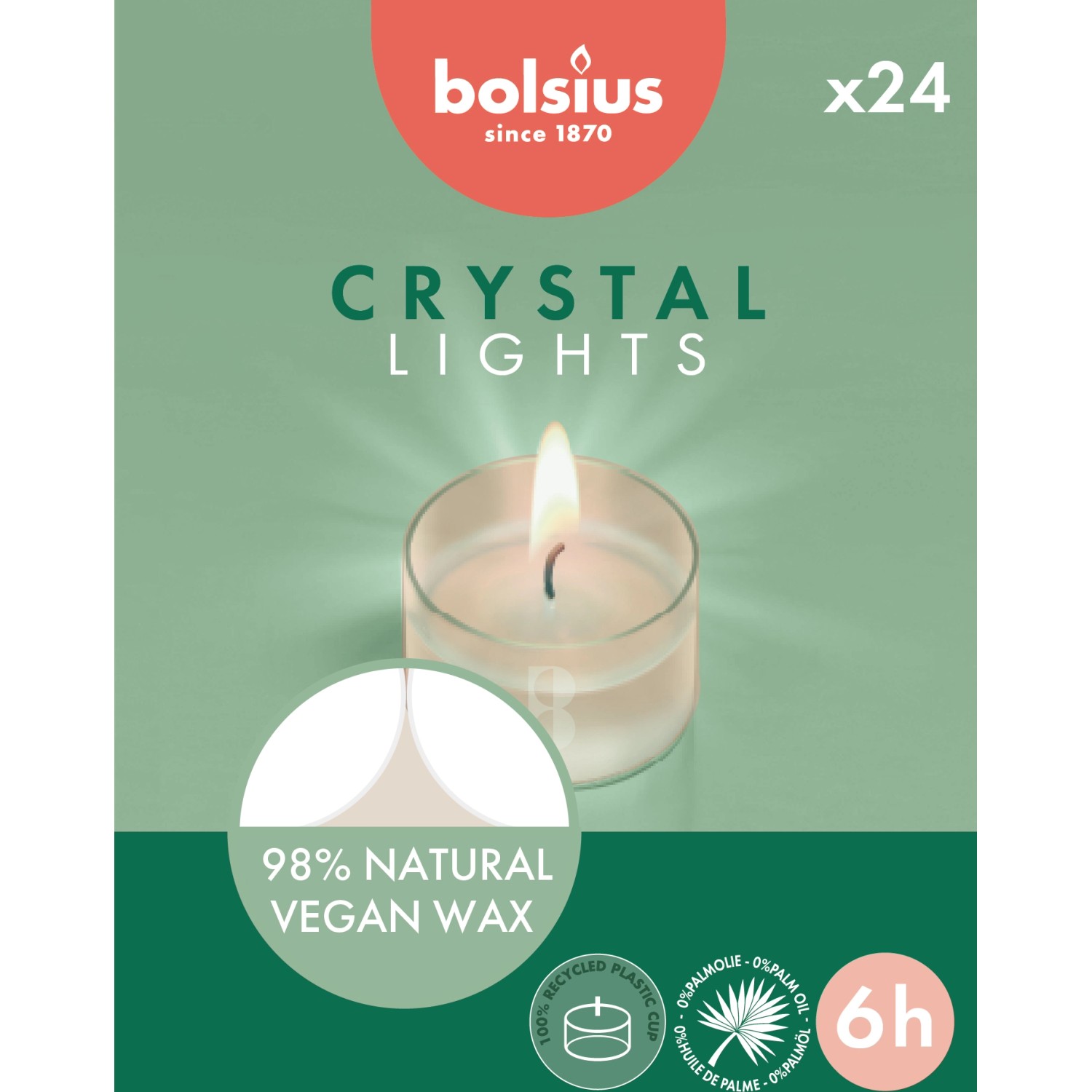 Bolsius Teelichter Crystal Lights Weiß 24 Stück günstig online kaufen