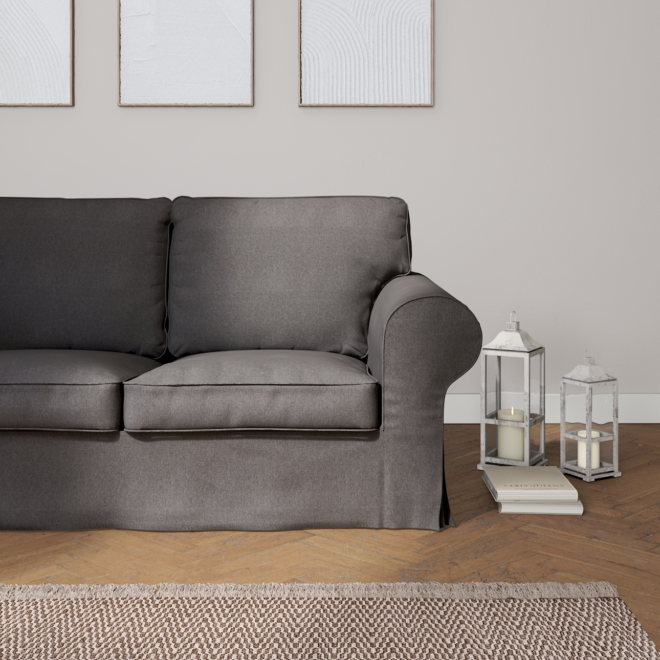 Bezug für Ektorp 2-Sitzer Schlafsofa ALTES Modell, dunkelgrau, Sofabezug Ek günstig online kaufen