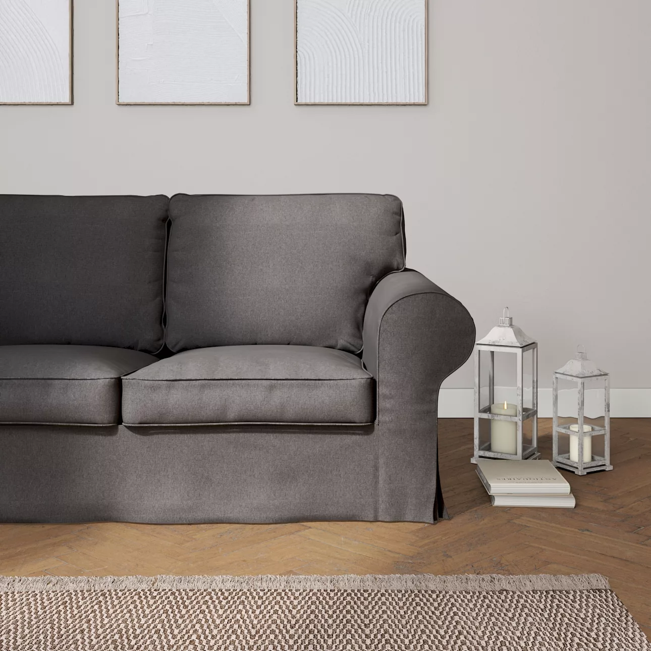 Bezug für Ektorp 2-Sitzer Sofa nicht ausklappbar, dunkelgrau, Sofabezug für günstig online kaufen