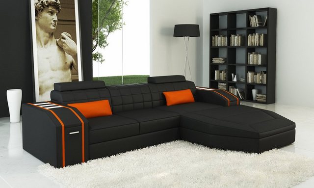 JVmoebel Ecksofa Wohnzimmer Ledersofa Sofa Eck Couch Wohnlandschaft Big XXL günstig online kaufen