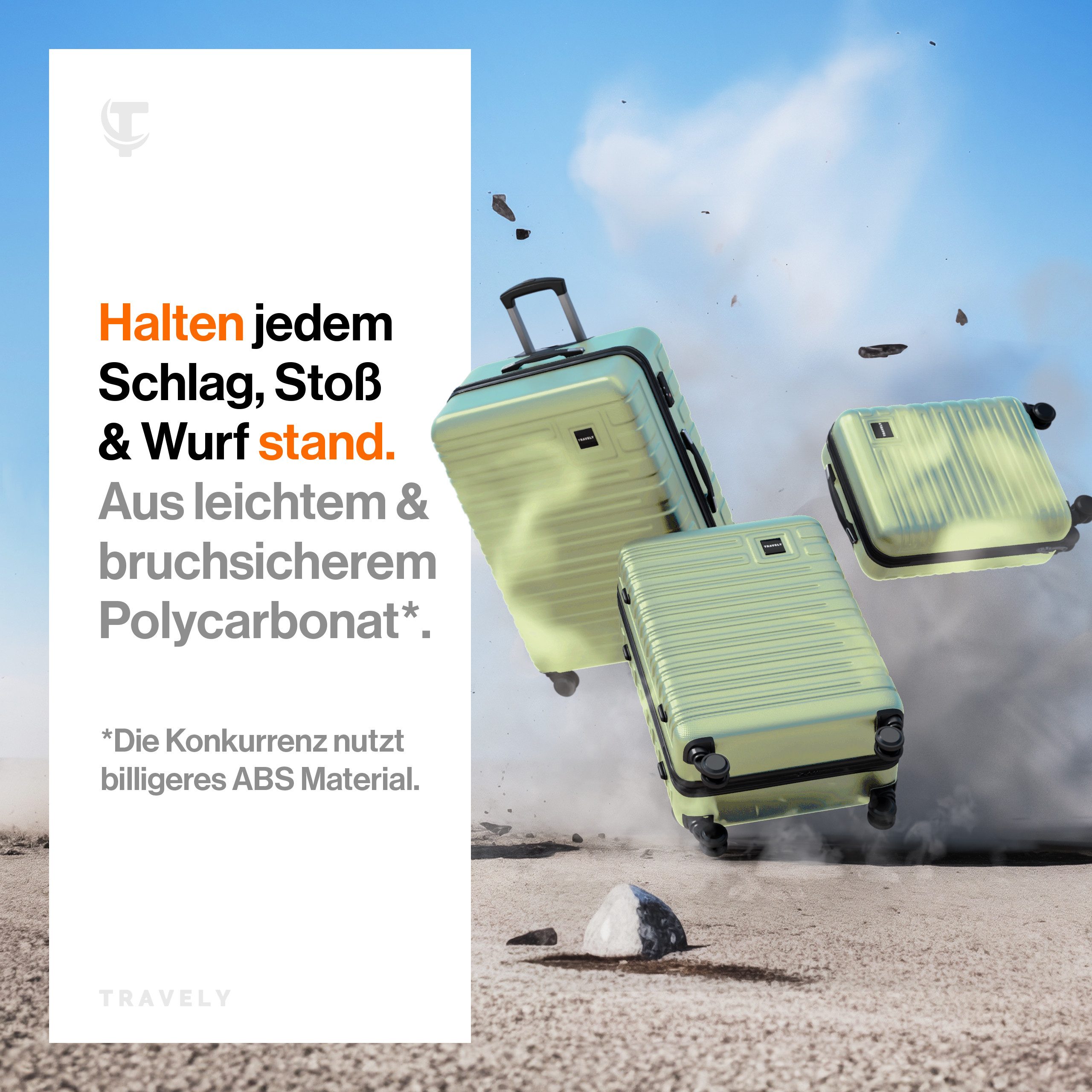 Travely Handgepäck-Trolley Polycarbonat Koffer - Reisekoffer, günstig online kaufen