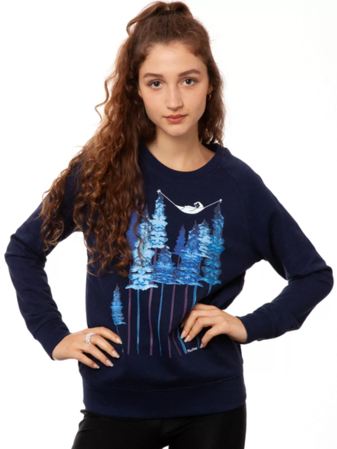 Fellherz Damen Sweater Wood Girl Dark Blue Melange günstig online kaufen