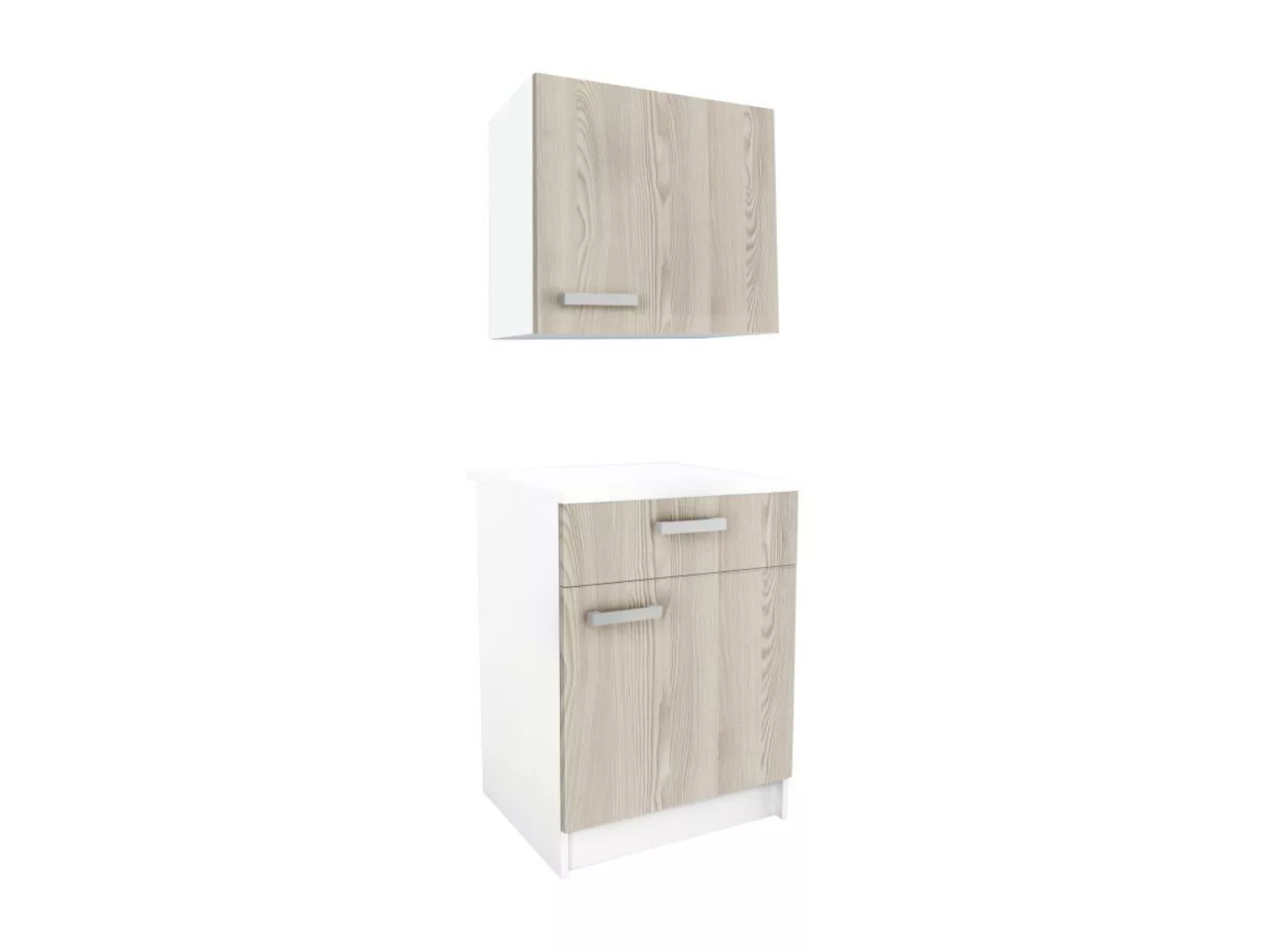 Küchenschränke - 1 Unterschrank & 1 Oberschrank - 2 Türen & 1 Schublade - H günstig online kaufen