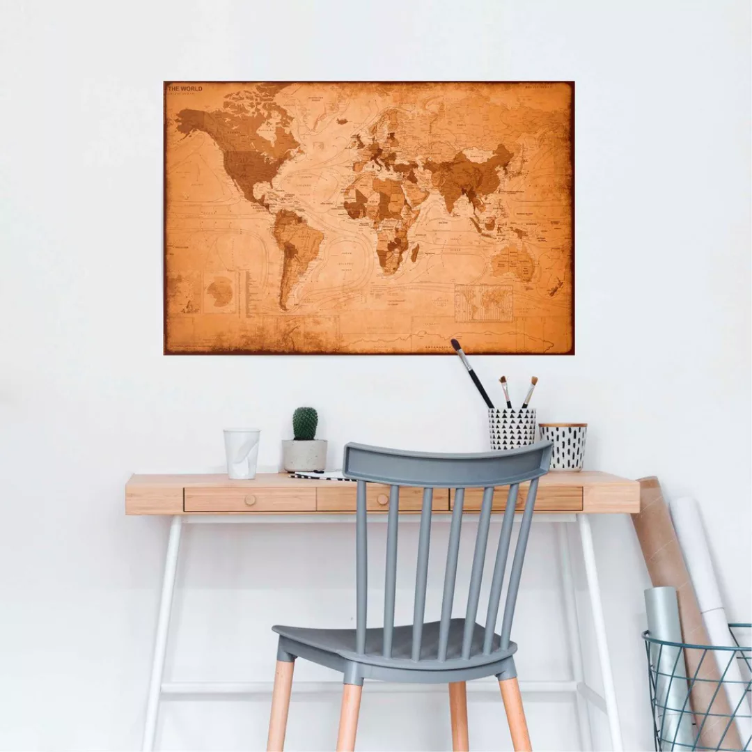 Reinders Poster "Weltkarte" günstig online kaufen